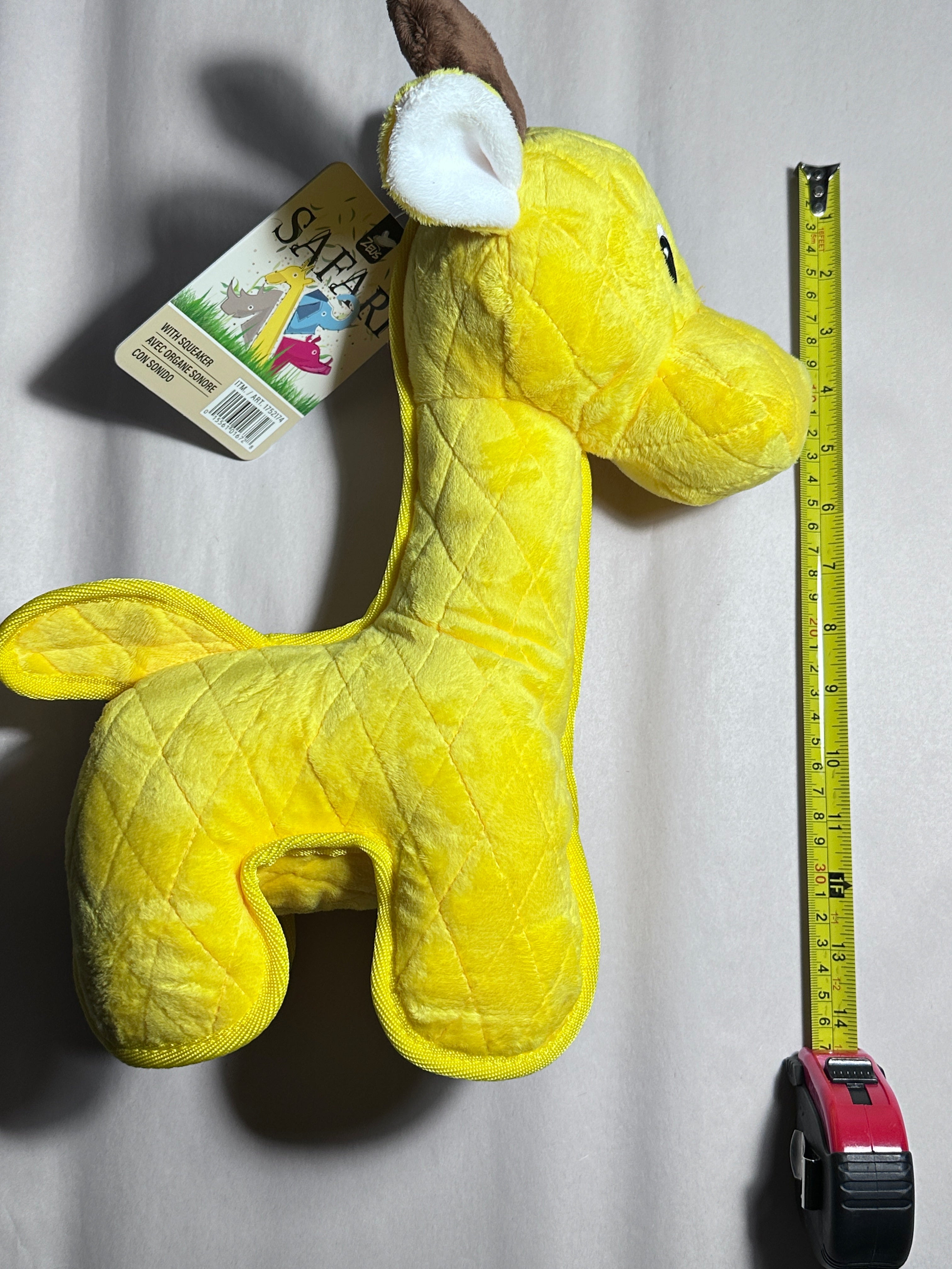 Zeus Number #4 :Giraffe Dog Toy, Yellow