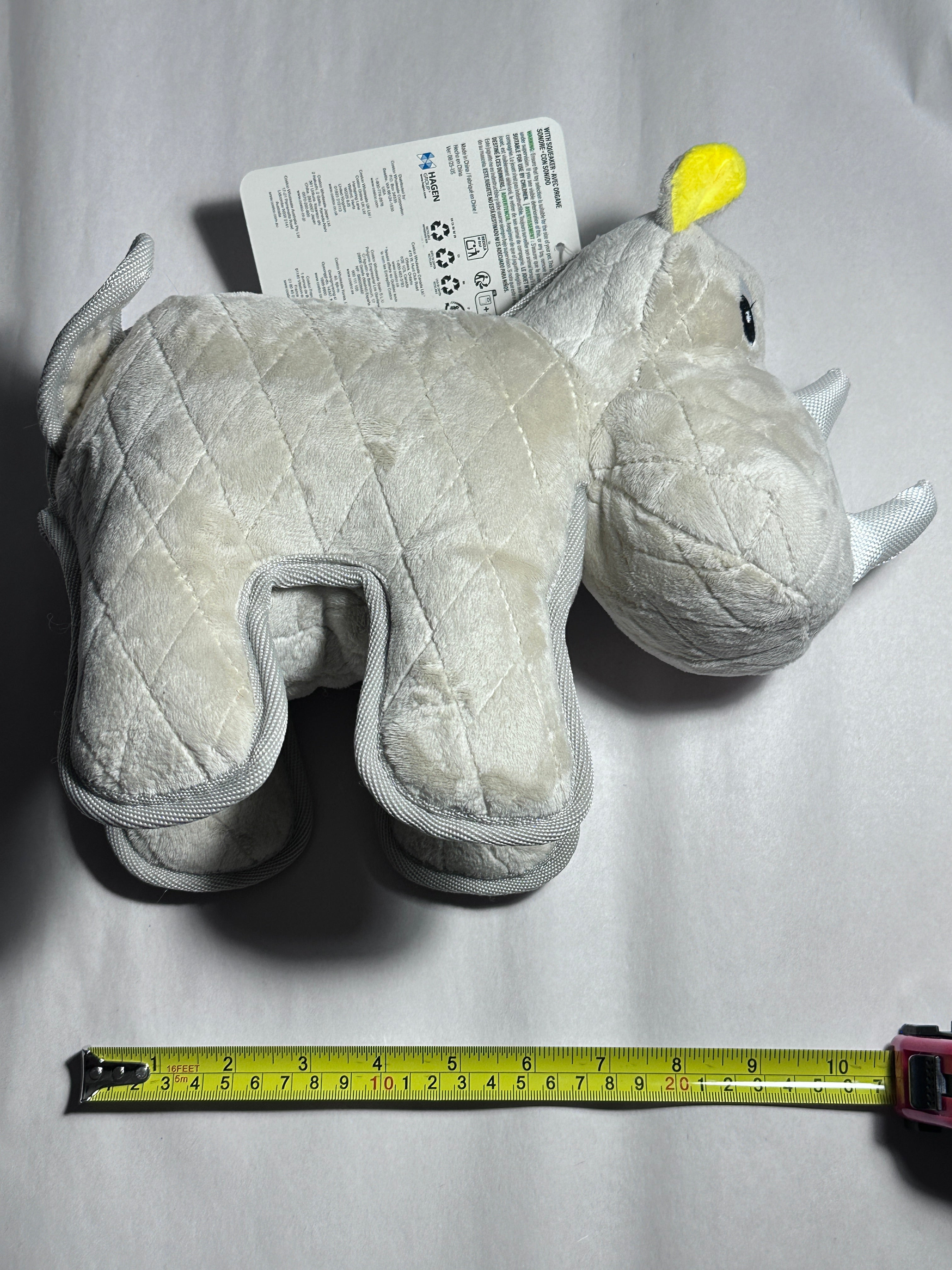 Zeus Number #2: Rhino Dog Toy, Gray