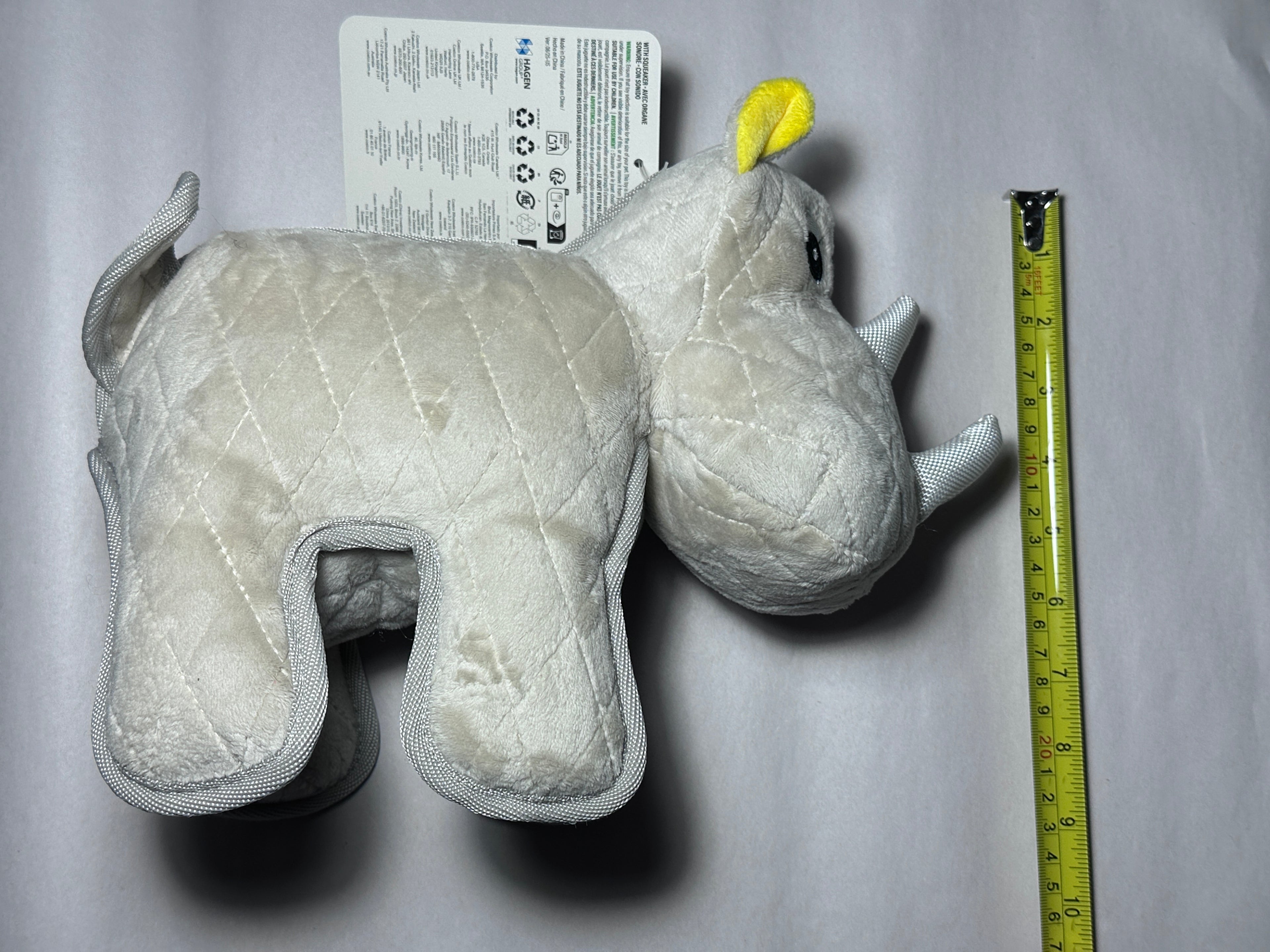 Zeus Number #2: Rhino Dog Toy, Gray