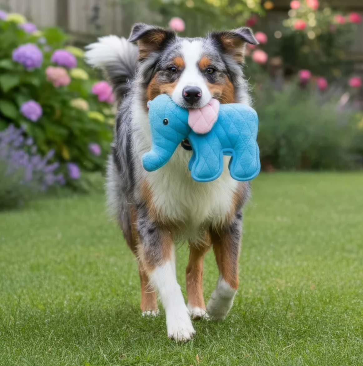 Zeus Number #1:  Elephant Dog Toy, Blue